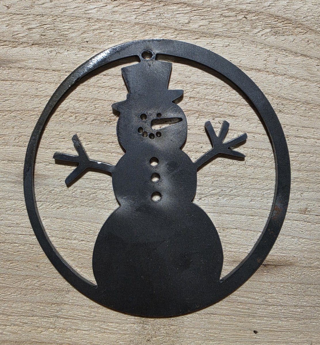 Snowman Metal Christmas Ornament